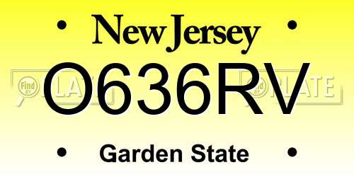 O636RV New Jersey License Plate
