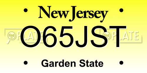 O65JST New Jersey License Plate