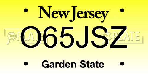 O65JSZ New Jersey License Plate