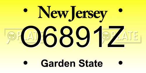 O6891Z New Jersey License Plate