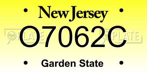 O7062C New Jersey License Plate