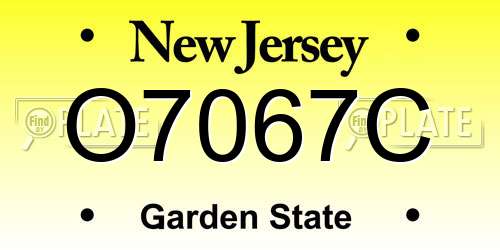 O7067C New Jersey License Plate