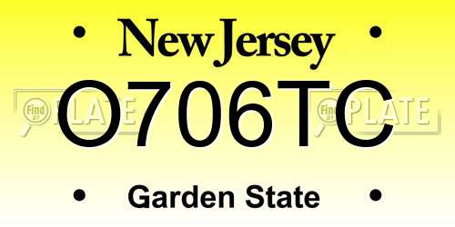 O706TC New Jersey License Plate