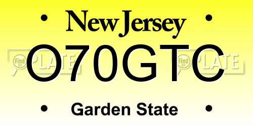 O70GTC New Jersey License Plate
