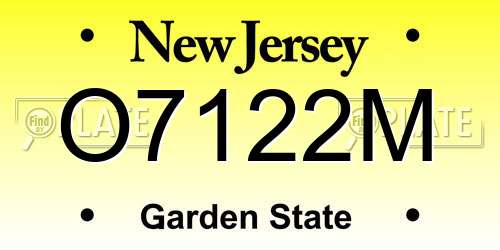 O7122M New Jersey License Plate