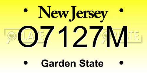 O7127M New Jersey License Plate