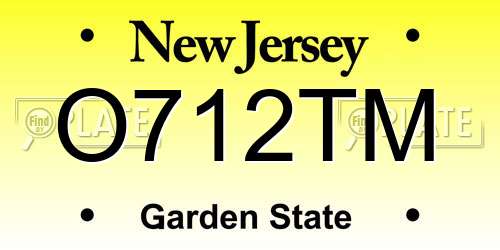 O712TM New Jersey License Plate