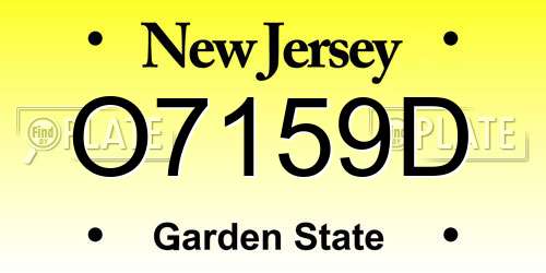 O7159D New Jersey License Plate