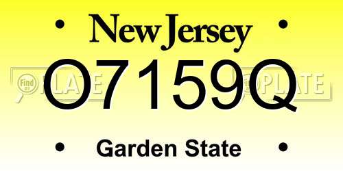 O7159Q New Jersey License Plate