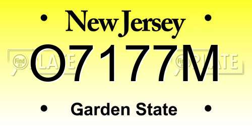 O7177M New Jersey License Plate