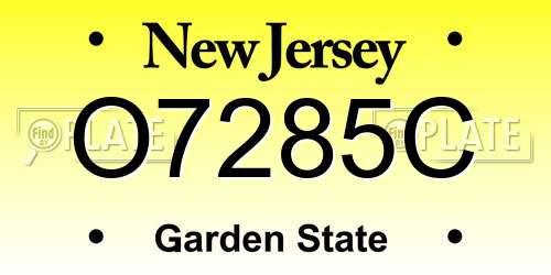 O7285C New Jersey License Plate