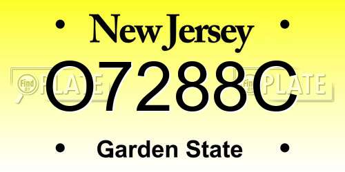 O7288C New Jersey License Plate
