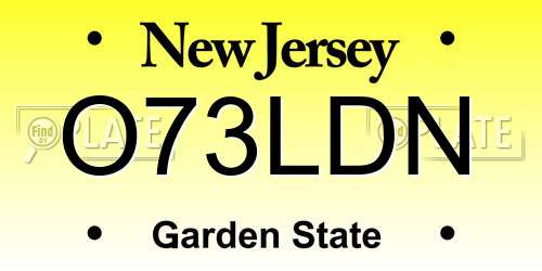 O73LDN New Jersey License Plate