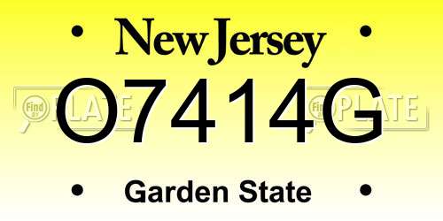 O7414G New Jersey License Plate