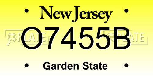O7455B New Jersey License Plate