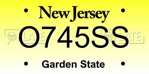 O745SS New Jersey License Plate