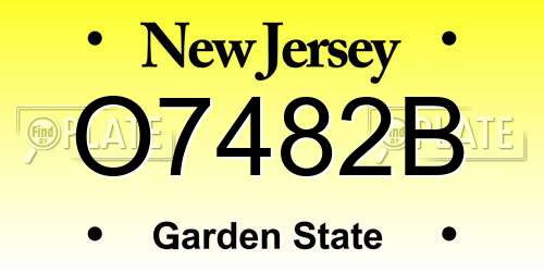 O7482B New Jersey License Plate