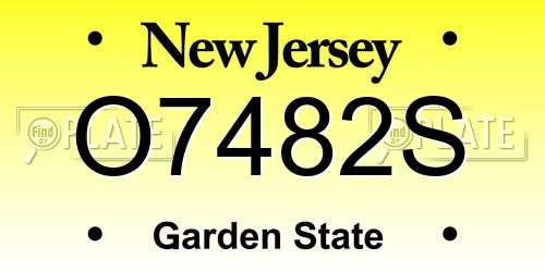 O7482S New Jersey License Plate