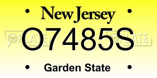 O7485S New Jersey License Plate