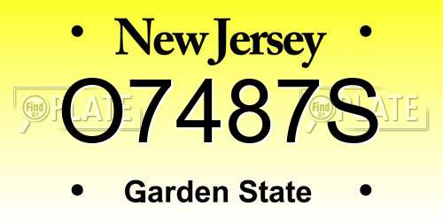 O7487S New Jersey License Plate