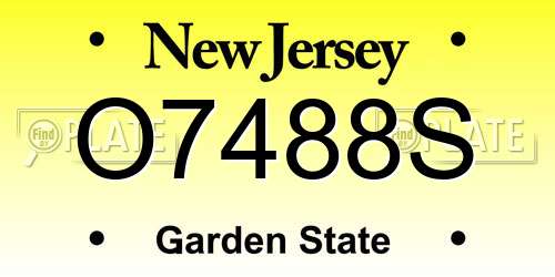 O7488S New Jersey License Plate