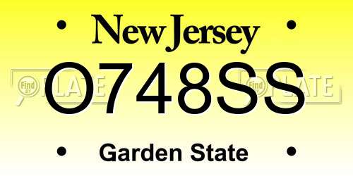 O748SS New Jersey License Plate