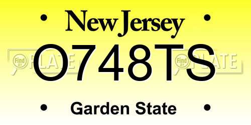 O748TS New Jersey License Plate