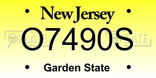O7490S New Jersey License Plate