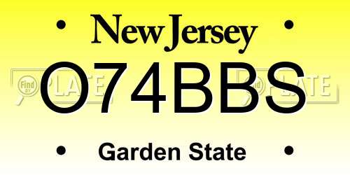 O74BBS New Jersey License Plate