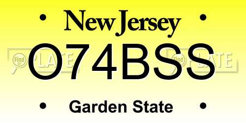 O74BSS New Jersey License Plate