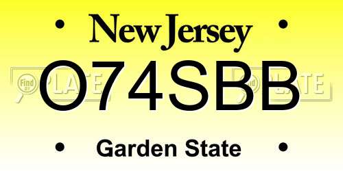 O74SBB New Jersey License Plate