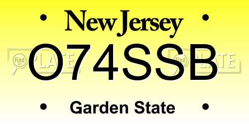 O74SSB New Jersey License Plate