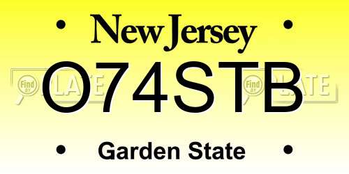 O74STB New Jersey License Plate