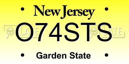 O74STS New Jersey License Plate