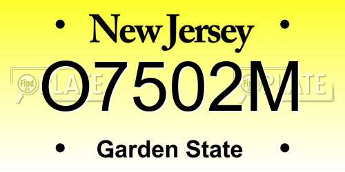 O7502M New Jersey License Plate