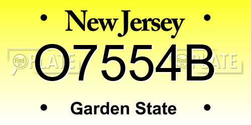 O7554B New Jersey License Plate
