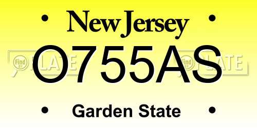 O755AS New Jersey License Plate