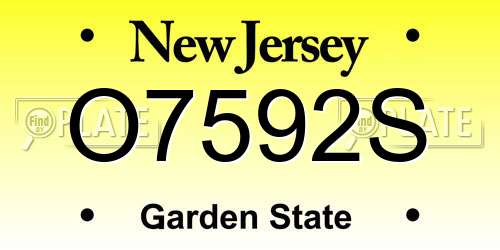 O7592S New Jersey License Plate