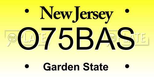 O75BAS New Jersey License Plate