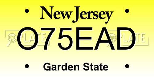 O75EAD New Jersey License Plate