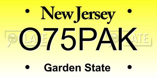 O75PAK New Jersey License Plate
