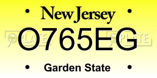 O765EG New Jersey License Plate