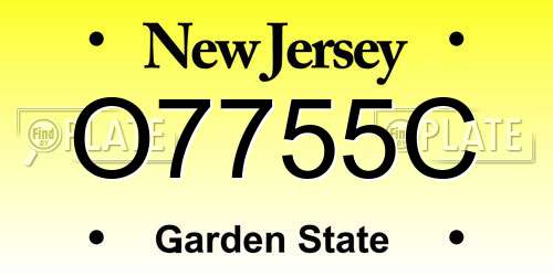O7755C New Jersey License Plate