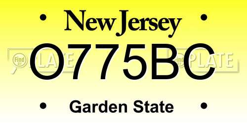 O775BC New Jersey License Plate