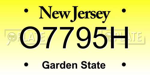 O7795H New Jersey License Plate