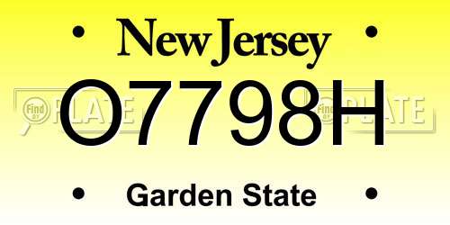 O7798H New Jersey License Plate