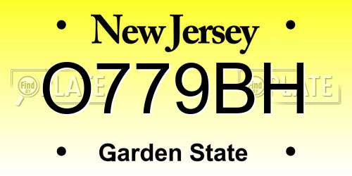 O779BH New Jersey License Plate