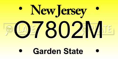 O7802M New Jersey License Plate