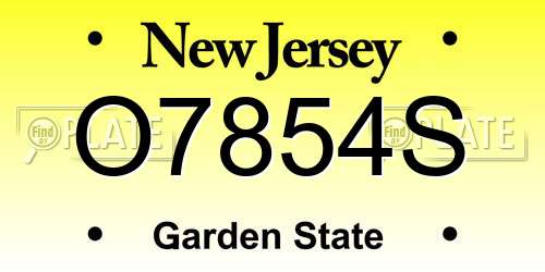 O7854S New Jersey License Plate