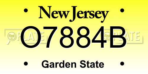 O7884B New Jersey License Plate